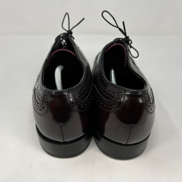 Florsheim Mens Lexington Burgundy Leather Wingtip Dress Shoes 30300 Size 9 EEE - Picture 2 of 11